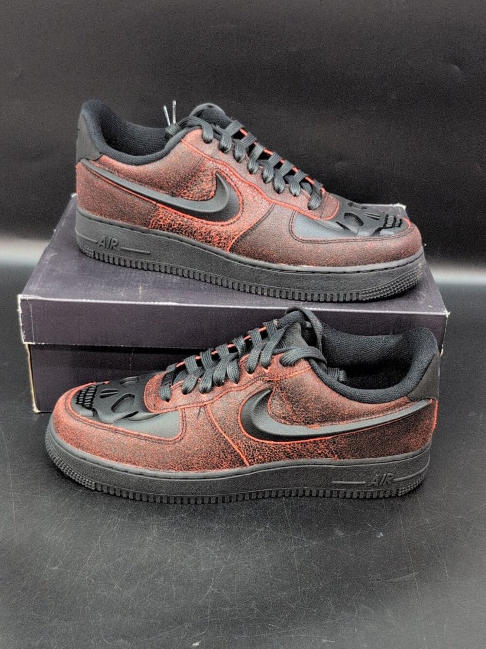 Nike Air Force 1 Low Retro QS Halloween Skull Men's Shoes US 11 Black Crimson